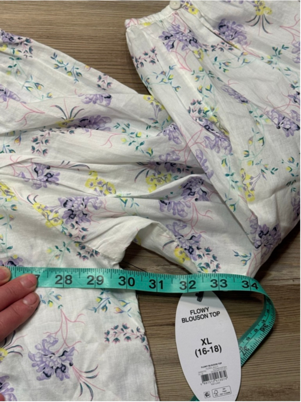 Scoop flowered flowy blouson top size XL - Picture 5 of 11